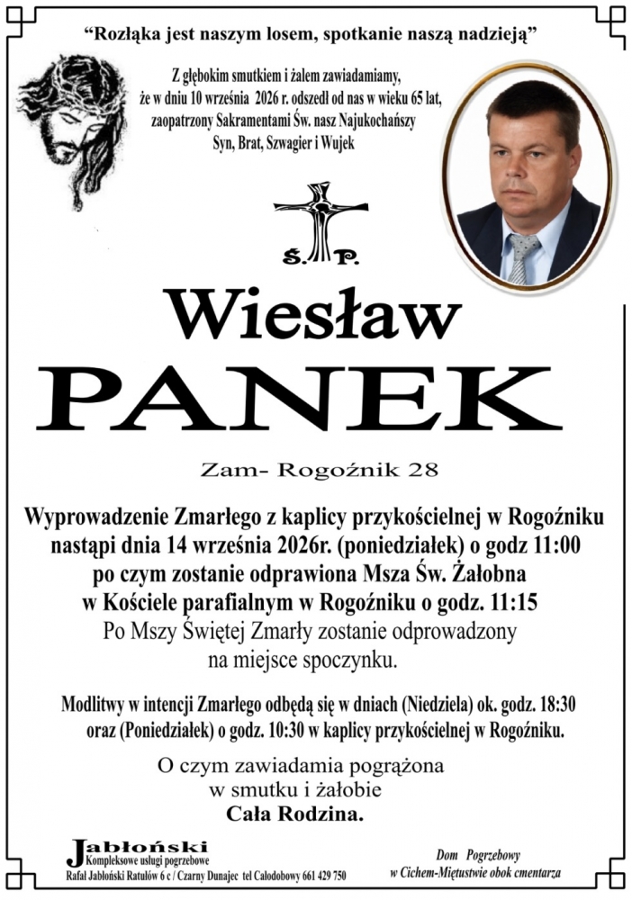 Grób Wiesław Panek