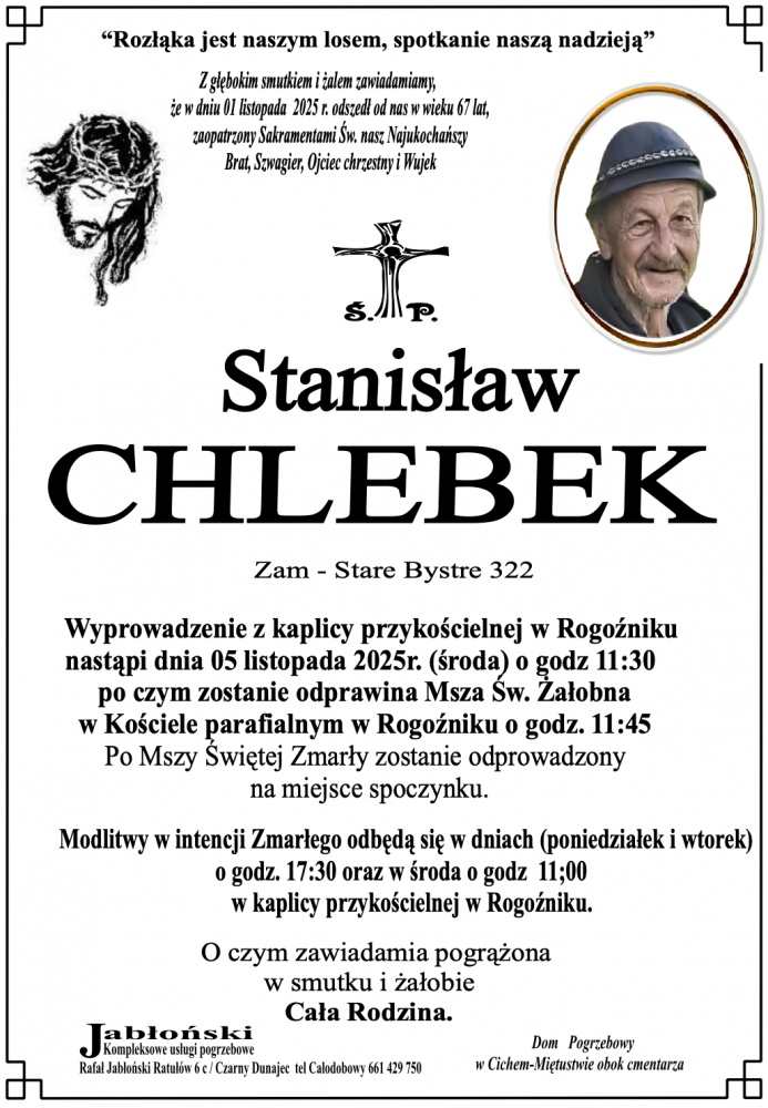 Grób Stanisław Chlebek